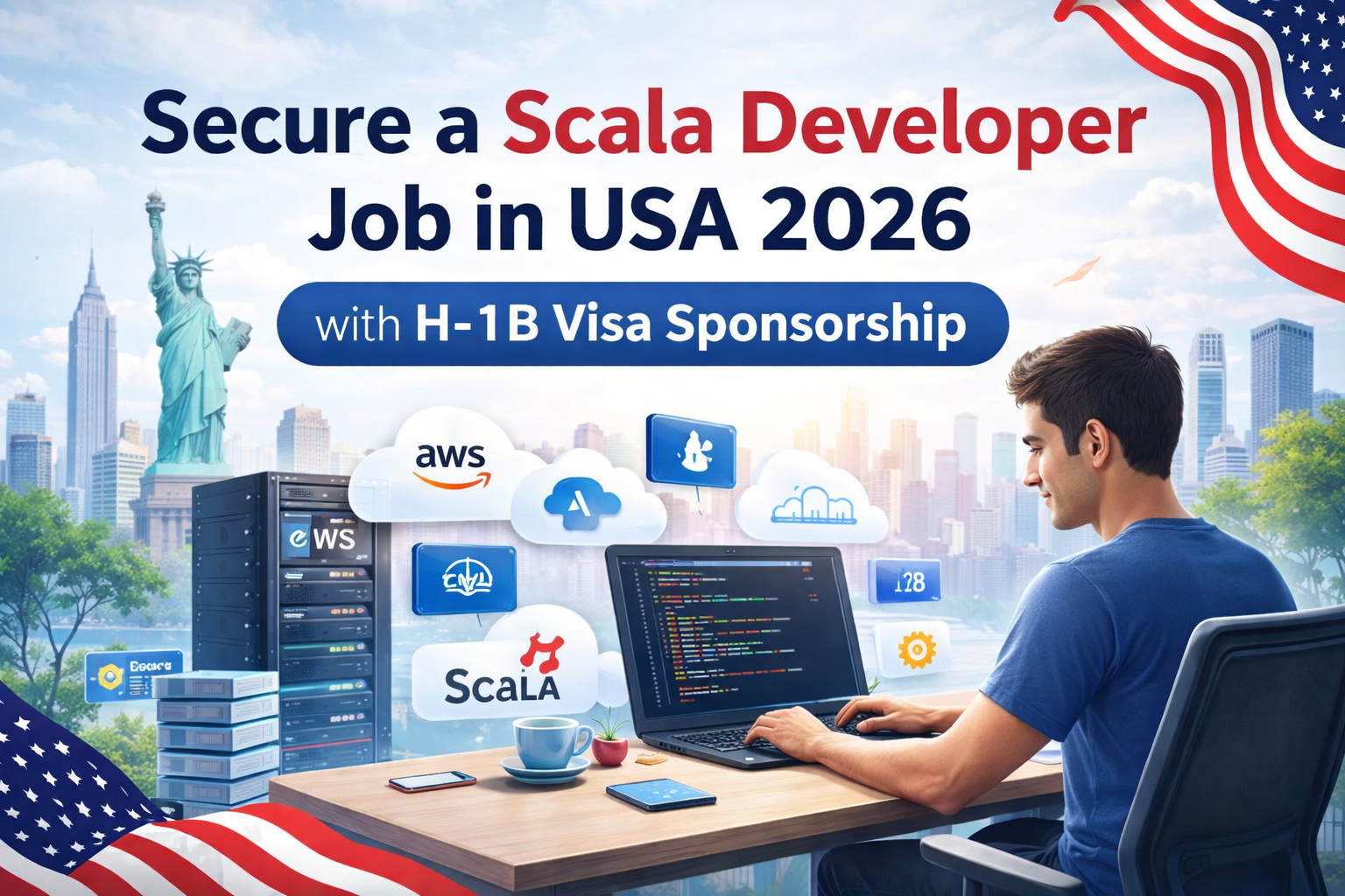 Scala developer working in USA tech office representing H1B visa sponsorship jobs in 2026