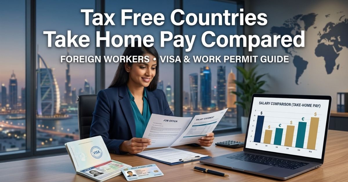 Tax free countries for foreign workers compared by salary income tax and take-home pay